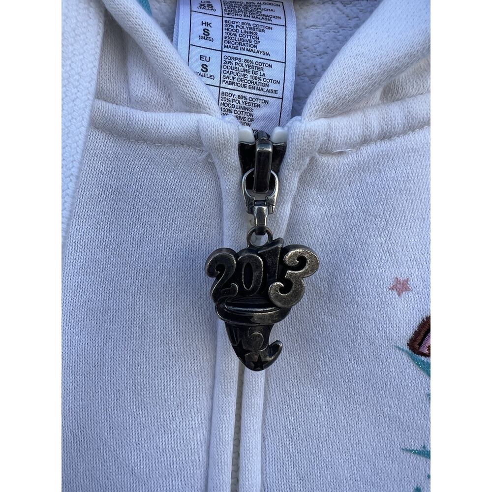 Disney Parks Jacket Woman’s XS  Disney Parks Mickey White Hoodie 2013 Full Zip - Picture 13 of 13